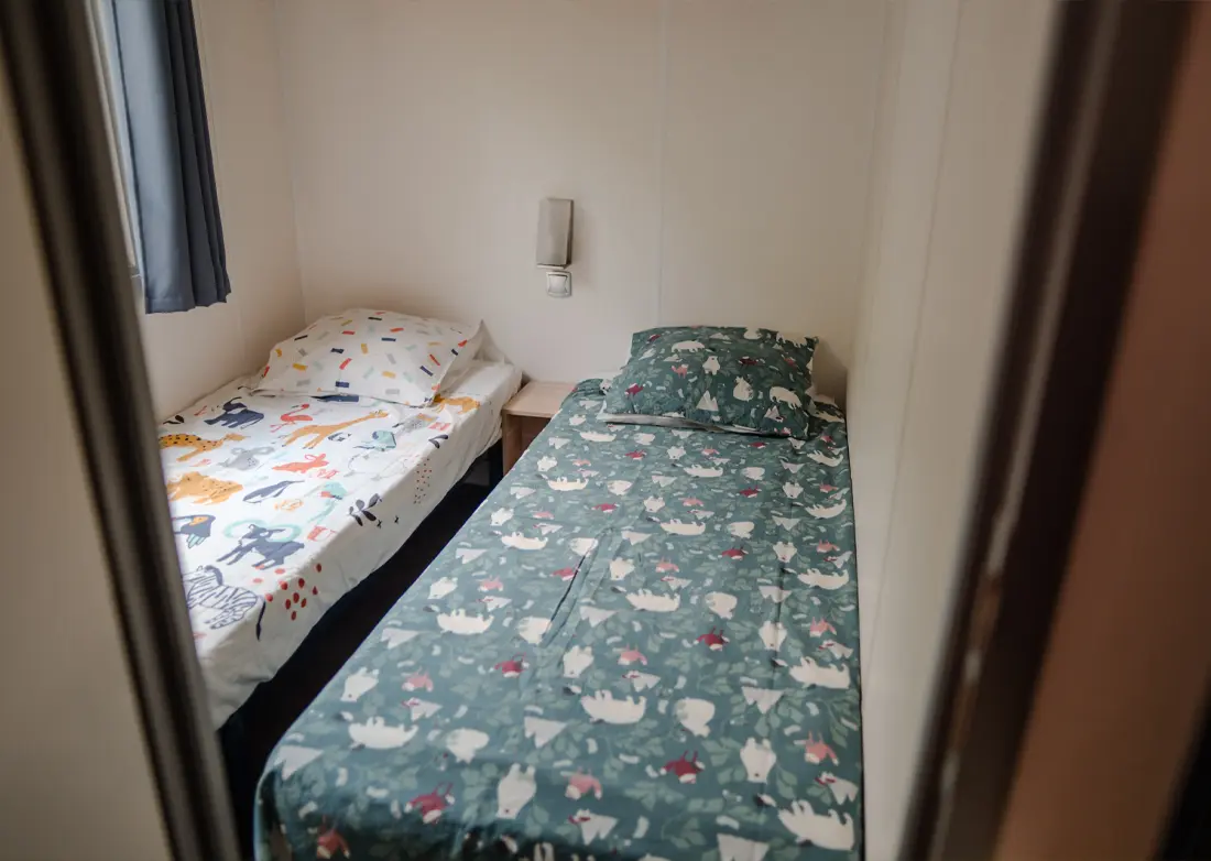 Chambre enfants d'un mobil-home familial