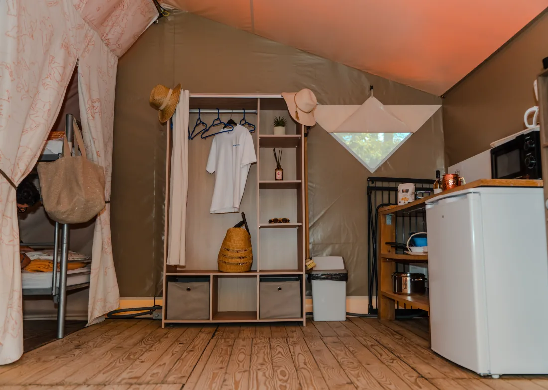 Cuisine d'une tente lodge nomade